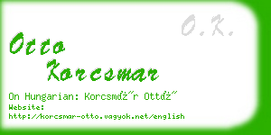otto korcsmar business card